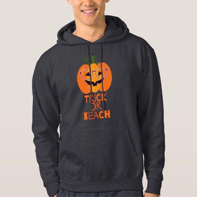 Moletom Docente do Halloween que dá truque ou presentes no (Frente)
