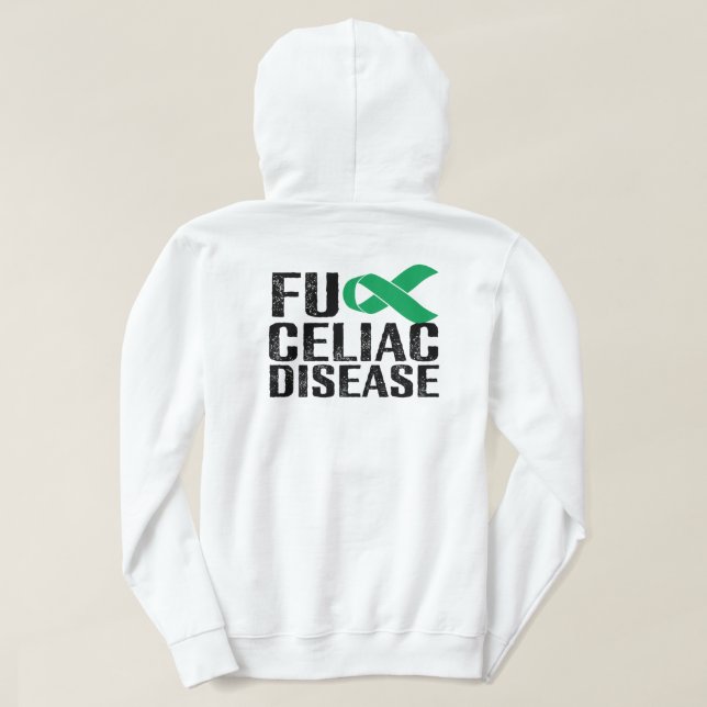 Moletom Doença Celíaca FU - Preto e Verde (Verso do Design)