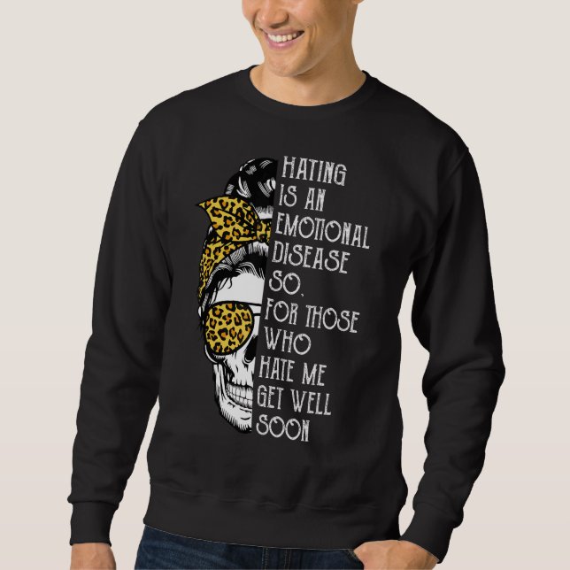 Moletom Doença Emocional com Ódio de Cabeça de Leopardo Me (Frente)