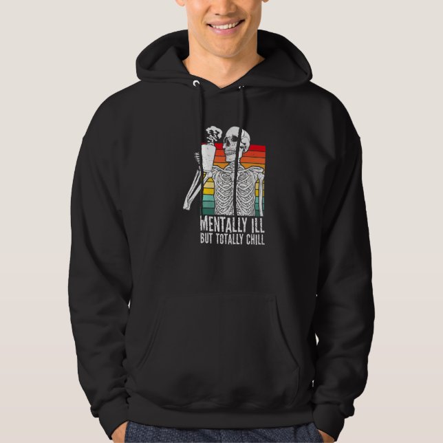 Moletom Doente Mental Mas Roupa de Halloween Totalmente Le (Frente)