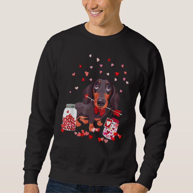Moletom Dog Valentine Cute Dachshund Valentine's Day (Frente)