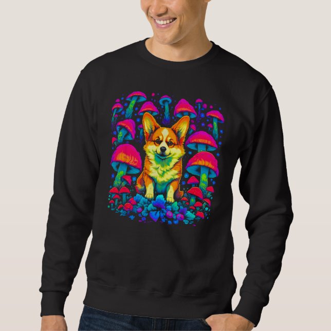 Moletom Dog Welsh Corgi Psychedelic Mushroom (Frente)