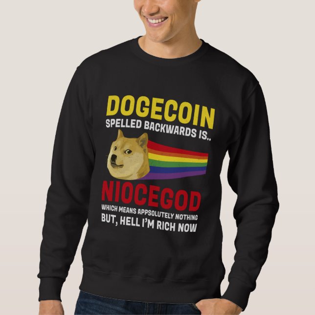 Moletom Dogecoin Cripto Meme Dogecoin ao Contrário Criptom (Frente)