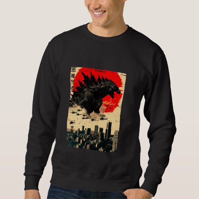 Moletom Dogzilla Dog Arte Japonesa Dons De Cachorro Engraç (Frente)