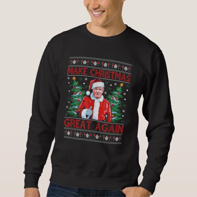Moletom Donald Trump Faz Excelente de Natal Novamente Feio (Frente)