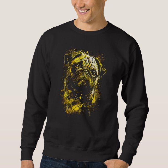 Moletom Dono de cachorro Pug Pugs Cães Grafite Estilo Dour (Frente)