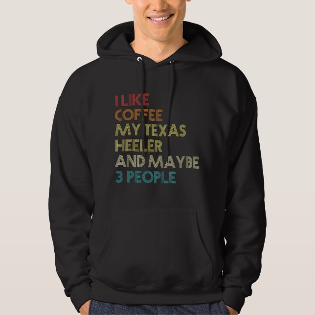 Moletom Dono de Cachorro Texas Heeler Amantes de Café Vint (Frente)