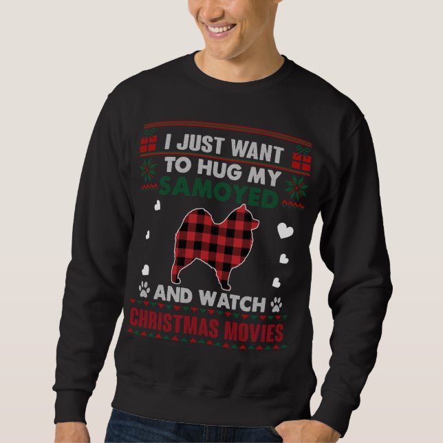 Moletom Donos de Cachorros Samoyed Filmes de Natal Pajama  (Frente)