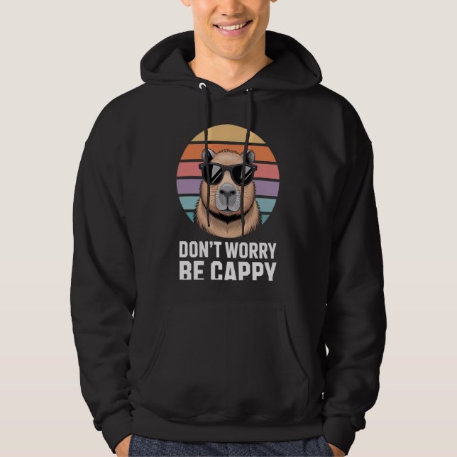 Moletom Don't Worry Be Cappy Capybara Enthusiasts Fun Summ (Frente)