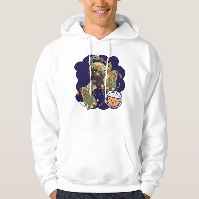 Moletom Donzela Elfa Mística, Gemas Celestiais & Astronaut (Frente)