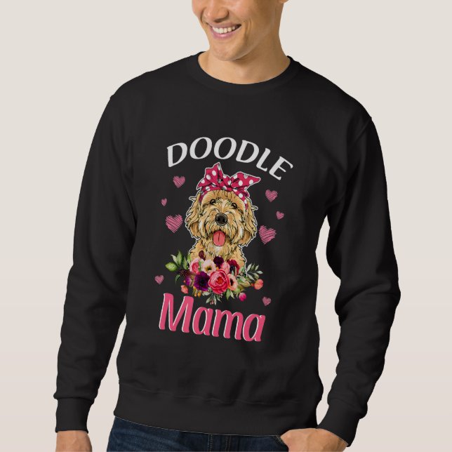 Moletom Doodle Mama Floral Corgi Doodle Dia de as mães (Frente)