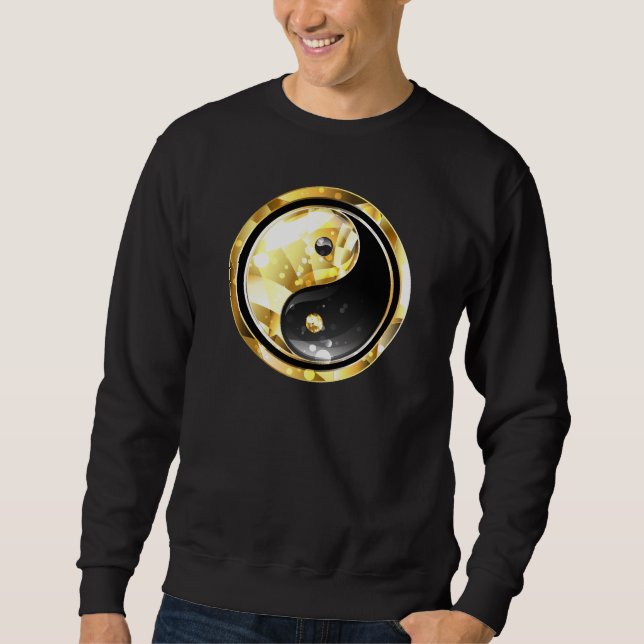 Moletom Dourado Yin Yang a preto (Frente)