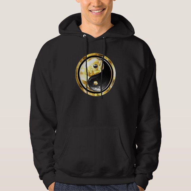 Moletom Dourado Yin Yang a preto (Frente)