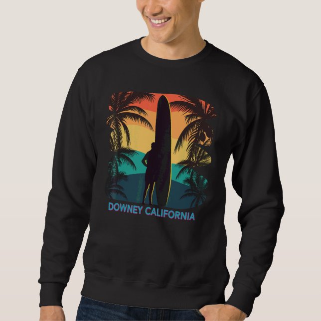 Moletom Downey California Ca Palm Tree Surfboard Su (Frente)