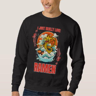 Moletom Dragon Comendo Ramen Noodle Eu Adoro Rame