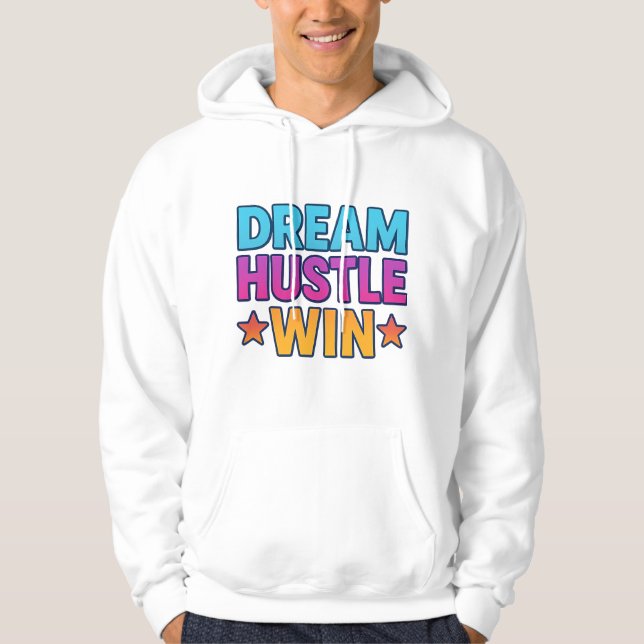 Moletom Dream Hustle Win - Hoodie Motivacional Masculino (Frente)