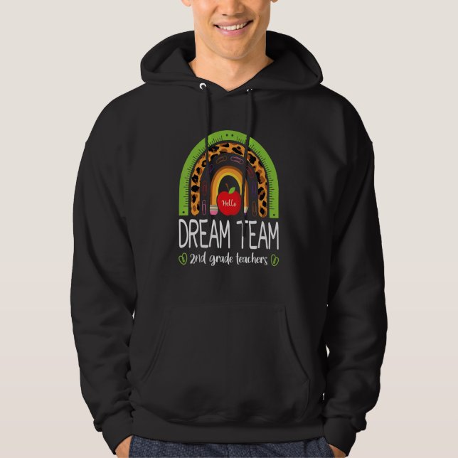 Moletom Dream Team 2nd Grade Teachers Boho Rainbow Leopard (Frente)
