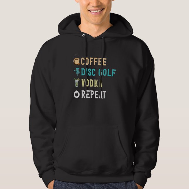Moletom Drinks Lover Funny Coffee, Disc Golf, Vodka Repeat (Frente)