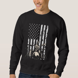 Moletom Drummer Drum Set Drums EUA Flag American Drumming