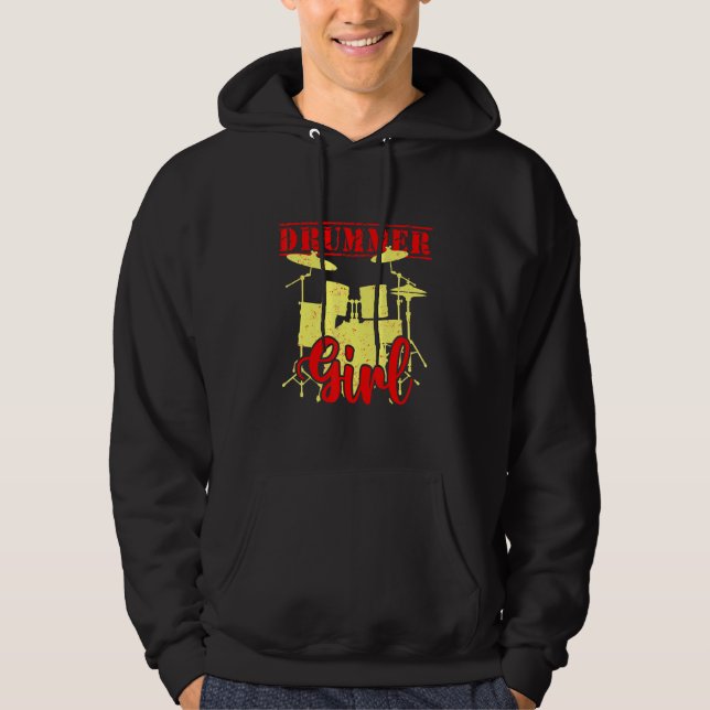 Moletom Drummer Girl Musical Drumsticks Drummin Banda Drum (Frente)