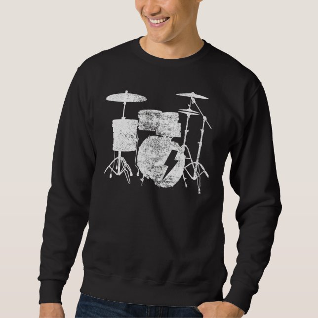 Moletom Drumsticks Drummer Vintage Drumkit (Frente)