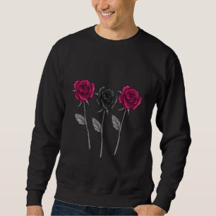 Moletom Duas Rosas vermelhas E Uma Rosa Preta Para Adultos