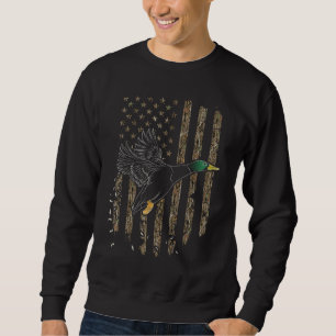 Moletom Duck Hunter American Flag Waterfowl Hunting Camouf