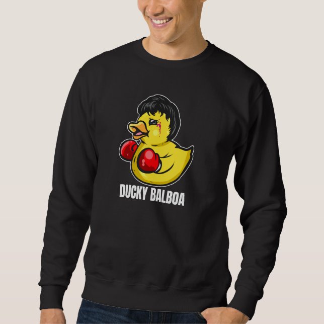 Moletom Ducky Balboa - Pato de Borracha Engraçado Boxer e  (Frente)