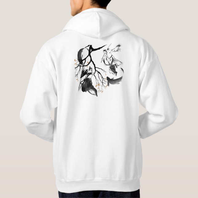 Moletom Duelo de Samurai & Peixe Koi: Arte Zen Sumi-e (Verso)