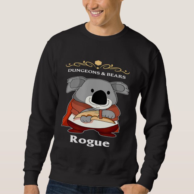 Moletom Dungeons E Bears Koala Rogue Rpg D20 Roleplay (Frente)