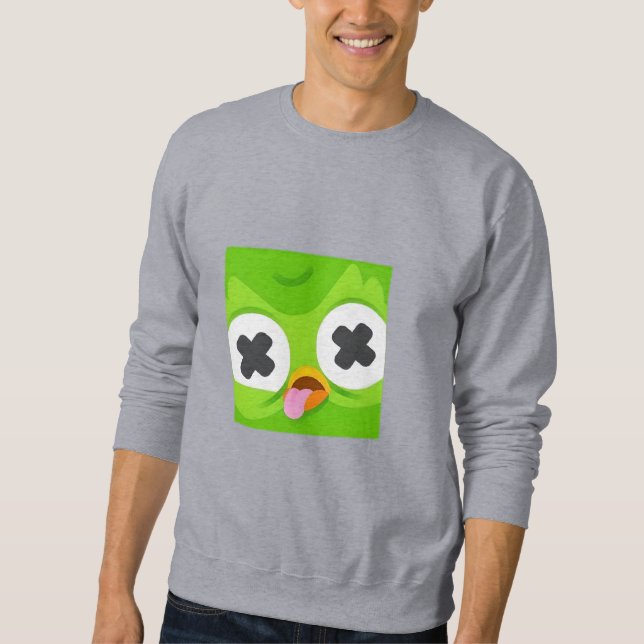 Moletom Duolingo Owl, mas ele viu algumas coisas, Sweatshi (Frente)