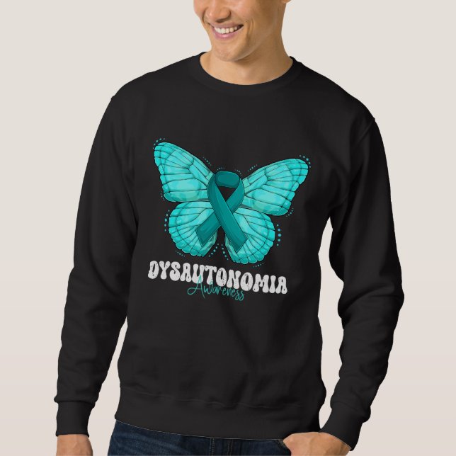 Moletom Dysautonomia Awareness Month Teal Ribbon Butterfly (Frente)