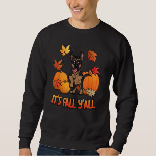 Moletom É o Fall Y'all German shepherd Puppy Pumpkin Edit