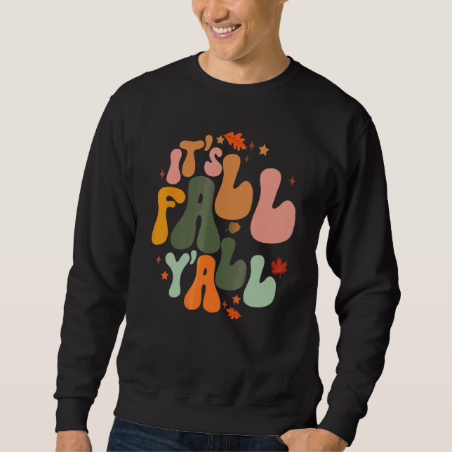 Moletom É Outono Pessoal Groovy Folhas de Outono Retrô Dia (Frente)