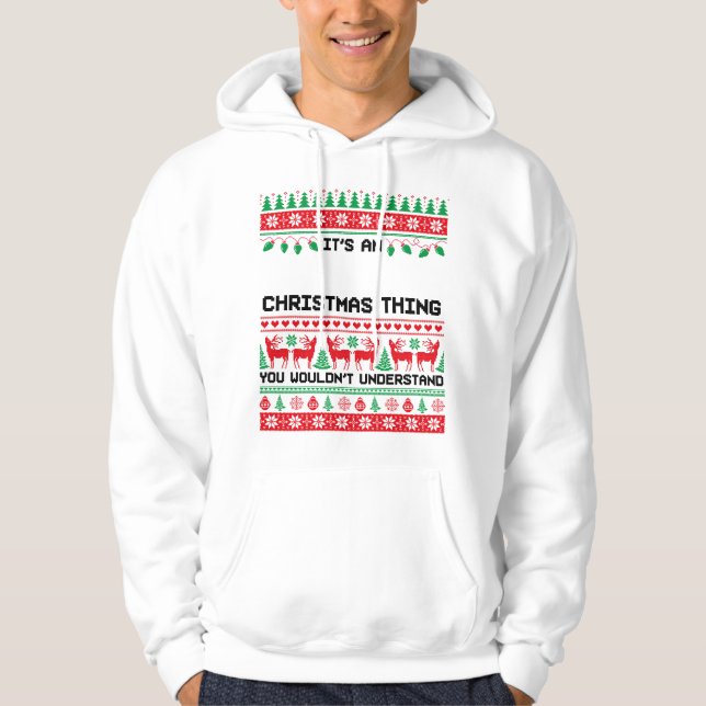 Moletom É uma Coisa de Natal Vibrações Festivas  (Frente)