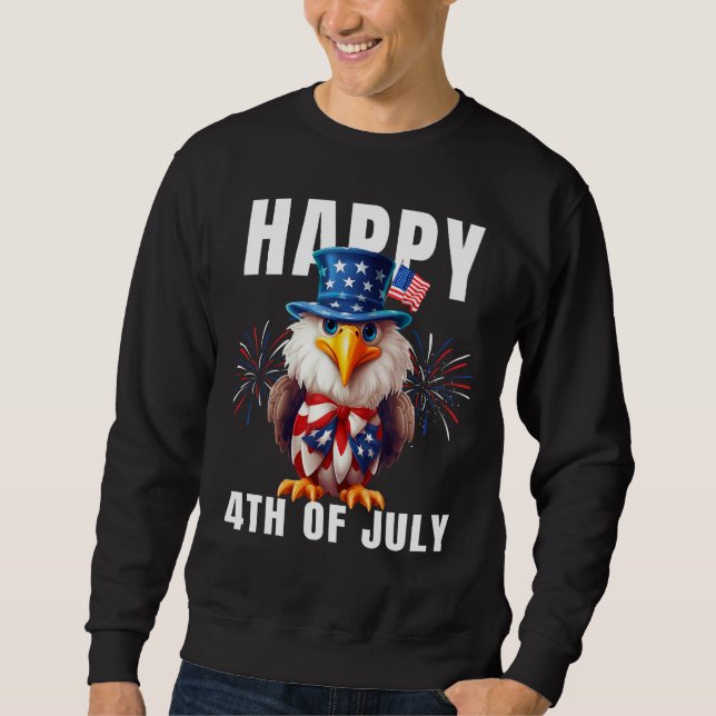Moletom Eagle Happy 4th Of July Patriotic American (Frente)