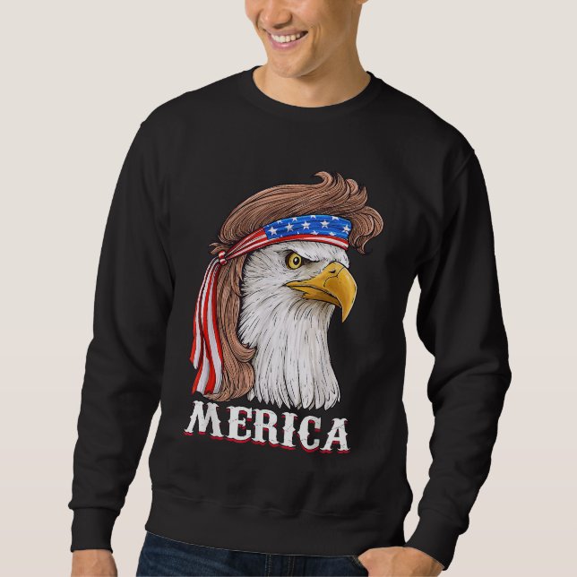 Moletom Eagle Mullet 4 de julho EUA Flag Merica (Frente)
