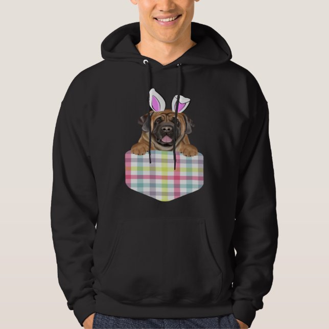 Moletom Easter Plaid Mastiff Bunny Dog In Pocket (Frente)