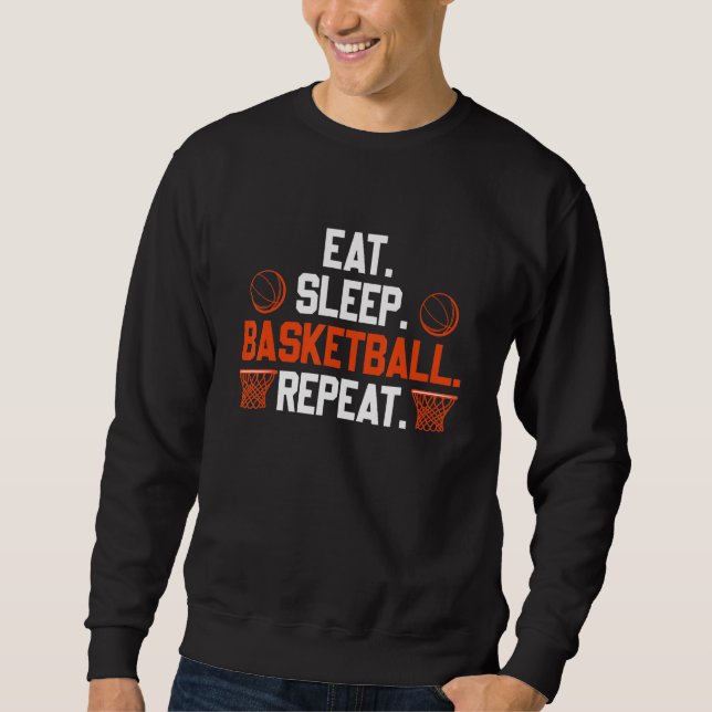 Moletom Eat Sleep Basketball Repeat 1 (Frente)