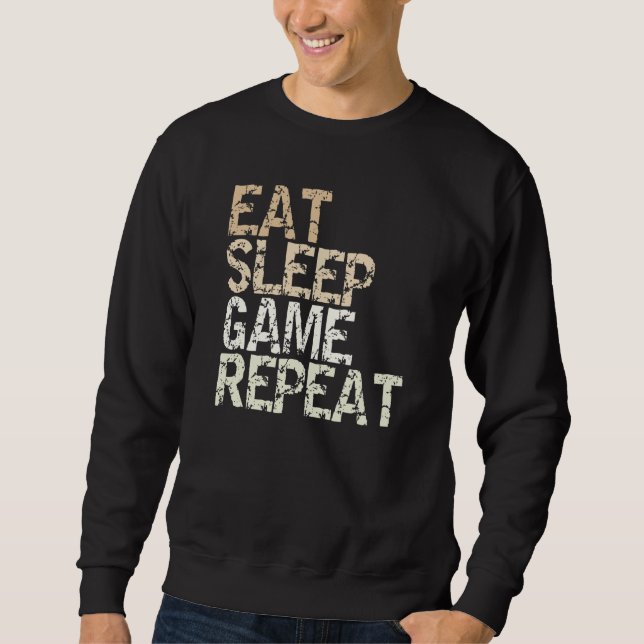 Moletom Eat Sleep Game Repeat Gamble Computer Game Console (Frente)