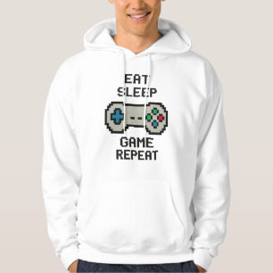 Moletom Eat Sleep Game Repeat – Gamer Pixel Retro
