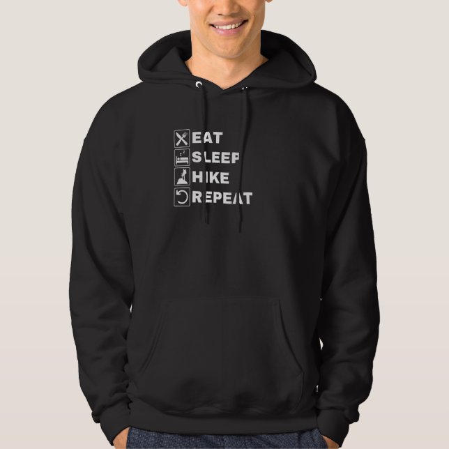 Moletom Eat Sleep Hike Repeat  Hiking Hiker Camping Outdoo (Frente)