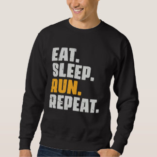 Moletom Eat Sleep Run Repeat   Running Runner Retro Vintag