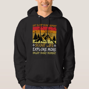 Moletom Eat Sleep Scout Repeat Hike More Worry Less Red Ca