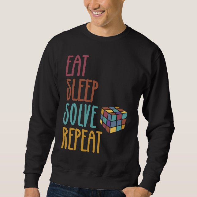 Moletom Eat Sleep Solve Repeat  Solve Cube Puzzle Fun  3 (Frente)