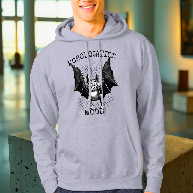 Moletom Echolocation Mode Activated - Retro Bat Hoodie (Criador carregado)