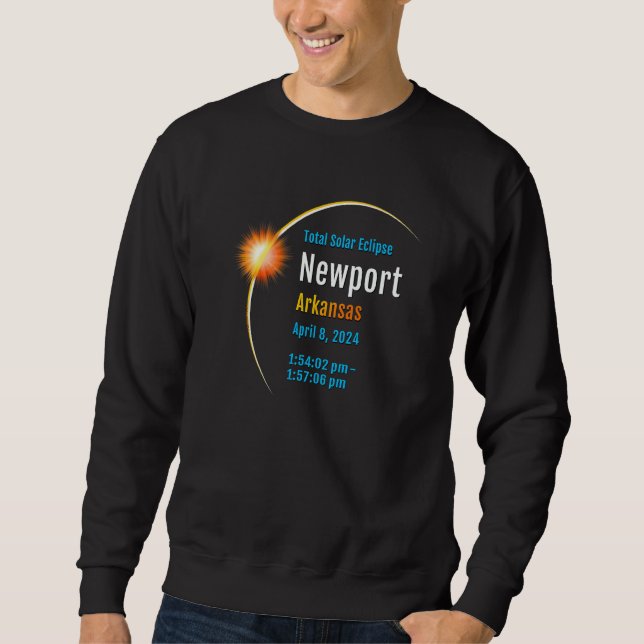 Moletom Eclipse Solar Total Newport Arkansas Ar 2024 1 (Frente)