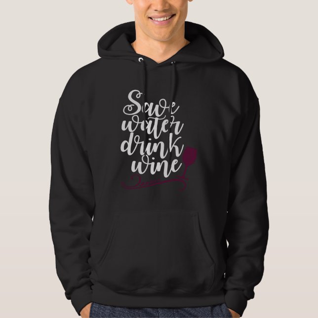 Moletom Economize água Bebendo Bebê de Vinho (Frente)