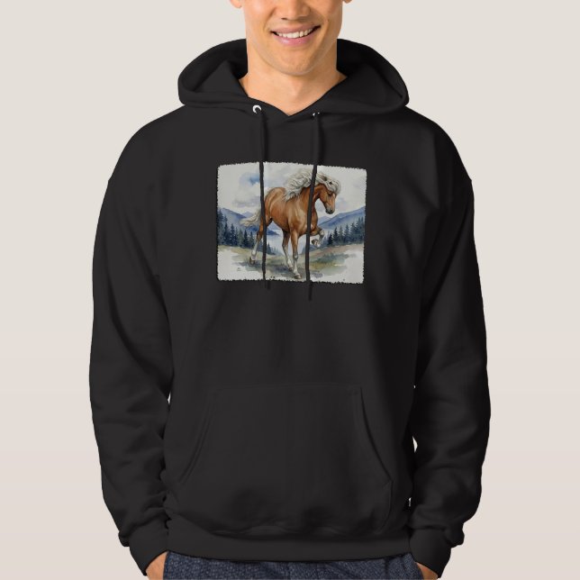 Moletom Edda Silver bay Cavalo Islandês nas Montanhas S (Frente)