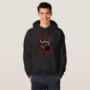 Moletom Edgy "Não Acredite em Nada" Roupas de Rua Céticas 